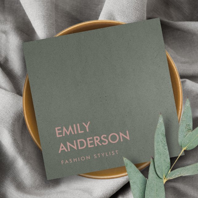 CARTE DE VISITE CARRÉ MODERNE TENDANCE SIMPLE MINIMAL FAUX SOMBRE ARGENT (Créateur téléchargé)