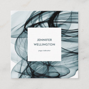 Carte De Visite Carré Moderne Turquoise Vert Abstrait peinture