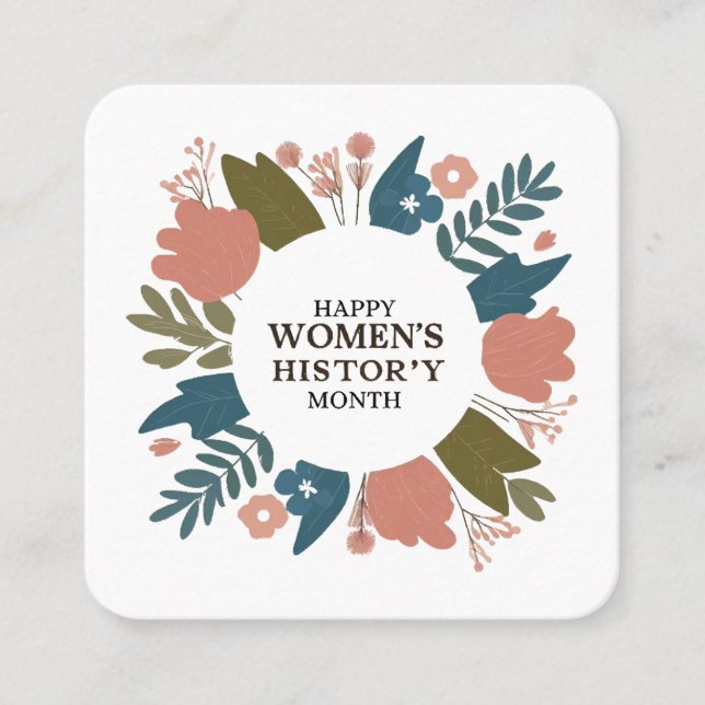 Carte De Visite Carré Mois de l'histoire des femmes (Devant)