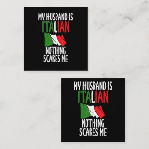 Carte De Visite Carré Mon mari est italien rien ne me fait peur