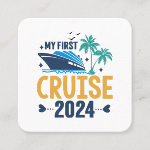 Carte De Visite Carré Mon premier voyage en croisière 2024