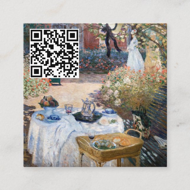 Carte De Visite Carré Monet - Le déjeuner, panneau décoratif - Code QR (Devant)