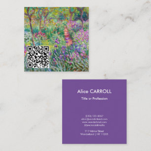 Carte De Visite Carré Monet - Le jardin d'Iris à Giverny - Code QR