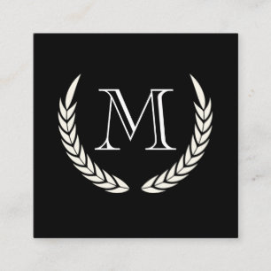 Carte De Visite Carré Monogramme avec éléments