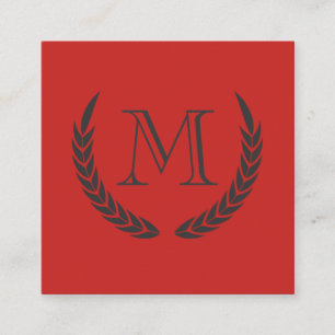 Carte De Visite Carré Monogramme avec éléments