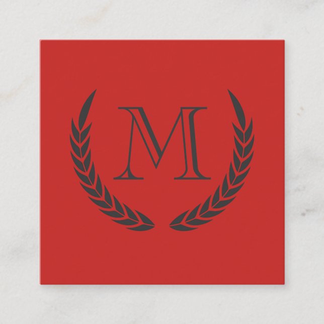 Carte De Visite Carré Monogramme avec éléments (Devant)