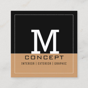 Carte De Visite Carré Monogramme Brown moderne professionnel