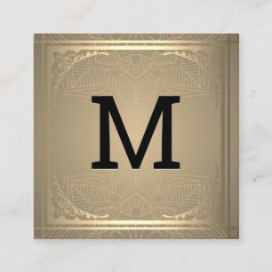 Carte De Visite Carré Monogramme Gold Décor Carré frontalier
