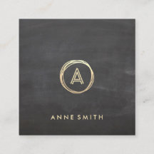 Monogramme moderne Chalkboard Luxe Gold Circle