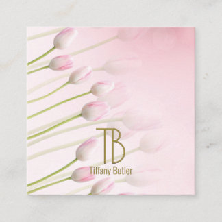 Carte De Visite Carré Monogramme Or Chic Moderne Luxe