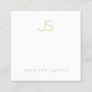 Carte De Visite Carré Monogramme Or Moderne Sleek Plaque tendance