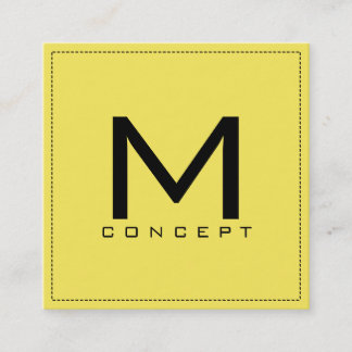 Carte De Visite Carré Monogramme Professionnel Élégant Corn Moderne