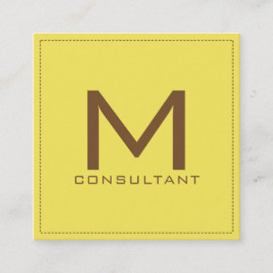 Carte De Visite Carré Monogramme professionnel Élégant Maïs moderne