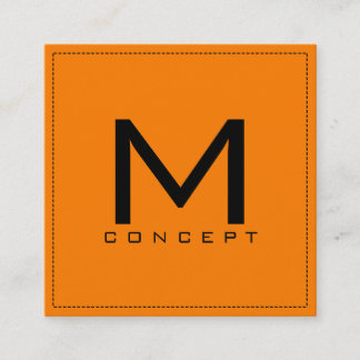 Carte De Visite Carré Monogramme Professionnel Élégant Moderne Ambre