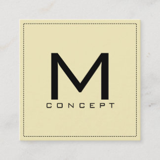 Carte De Visite Carré Monogramme Professionnel Élégant Moderne Blond