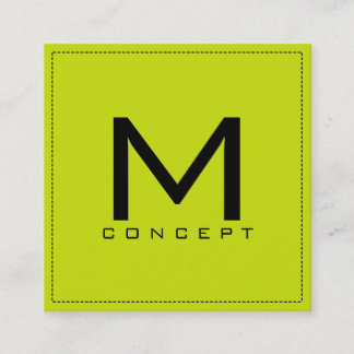 Carte De Visite Carré Monogramme Professionnel Élégant Moderne Citron Am