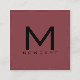 Carte De Visite Carré Monogramme Professionnel Élégant Moderne Cordovan