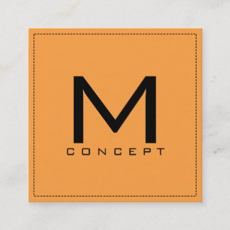 Carte De Visite Carré Monogramme Professionnel Élégant Moderne Non Carot