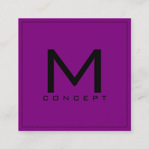 Carte De Visite Carré Monogramme Professionnel Élégant Moderne Purple