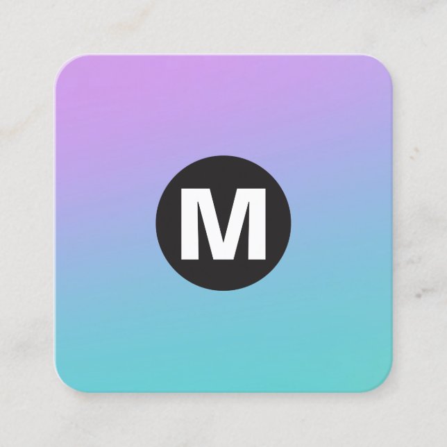 Carte De Visite Carré Monographie circulaire - Dégradations douces (Devant)