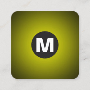 Carte De Visite Carré Monographie circulaire - Dégradé - Jaune à Noir