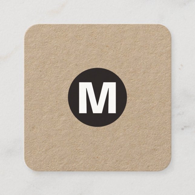 Carte De Visite Carré Monographie circulaire - Kraft (Devant)