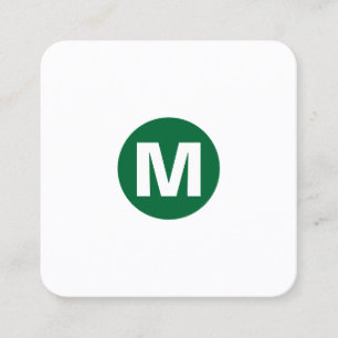 Carte De Visite Carré Monographie circulaire - Vert forestier