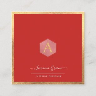 CARTE DE VISITE CARRÉ MONOGRAS FAUX OR TRIM+DO-IT-YOURSELF COULEUR