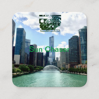 Carte De Visite Carré montage d'encre - voiture de sport au centre de la