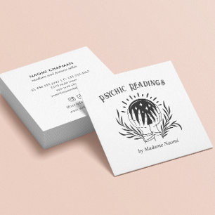 CARTE DE VISITE CARRÉ MOON PSYCHIC MOYEN CRYSTAL BALL FORTUNE TELLER