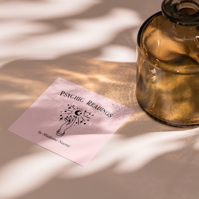 CARTE DE VISITE CARRÉ MOON PSYCHIC MOYEN PALM LECTURE FORTUNE TELLER (Créateur téléchargé)