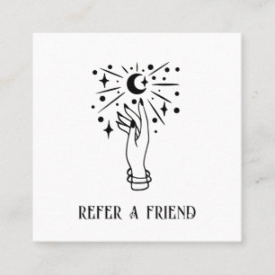 CARTE DE VISITE CARRÉ MOON PSYCHIC MOYEN PALM LECTURE REFER AMI