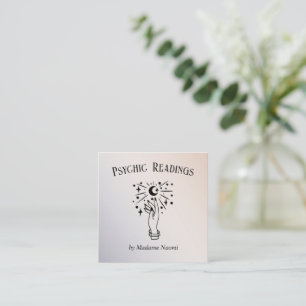 CARTE DE VISITE CARRÉ MOON PSYCHIC PALM LECTURE FORTUNE TELLER LUMINEUX