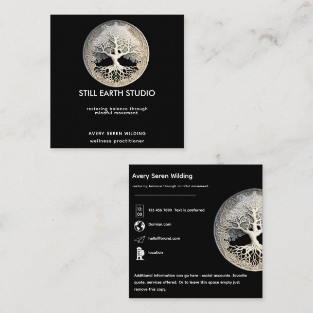 Carte De Visite Carré Moonlight Remembered | Arbre de Vie (Devant / Derrière)