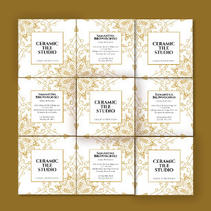 Carte De Visite Carré Mosaïque sans joint or
