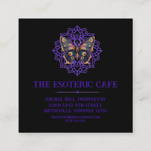 Carte De Visite Carré Moth Mandala