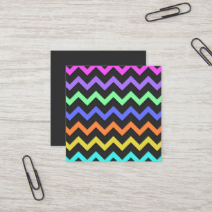 Carte De Visite Carré Motif amusant d'été coloré et vibrant Chevron