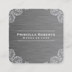 Carte De Visite Carré Motif   Arrière - plan en acier métallique