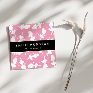 Carte De Visite Carré Motif Ballerina, Enseignant de ballet, Studio de d