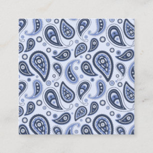 Carte De Visite Carré Motif Blue Paisley