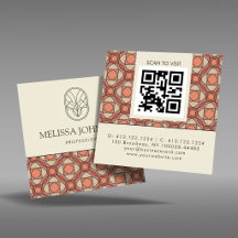 Motif carré moderne du milieu du siècle QR