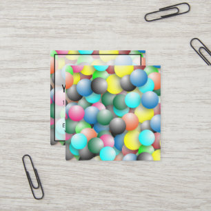 Carte De Visite Carré Motif de ballons multicolores colorés