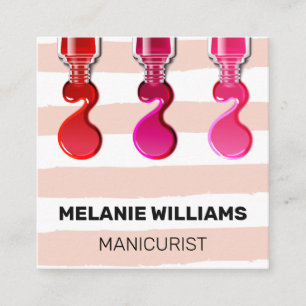 Carte De Visite Carré Motif de bandes   Verser