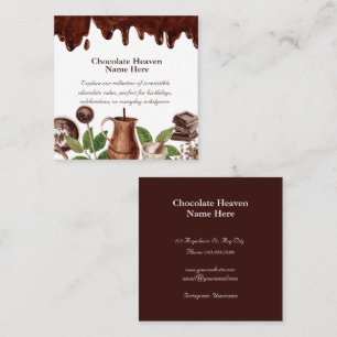Carte De Visite Carré Motif de chocolat aquarelle