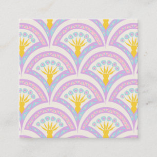 Carte De Visite Carré Motif de coquille de couleur pastel