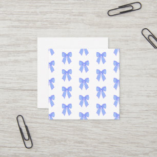 Carte De Visite Carré Motif de nœud bleu