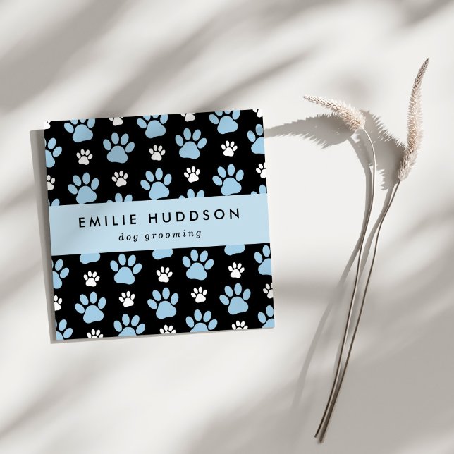 Carte De Visite Carré Motif De Pâtes, Groomer De Chiens, Marcheur De Chi (Créateur téléchargé)