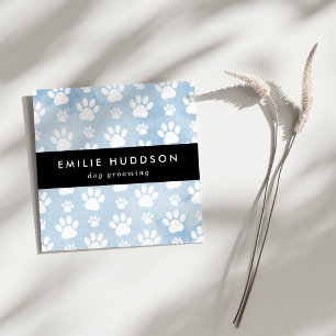 Carte De Visite Carré Motif De Pâtes, Groomer De Chiens, Marcheur De Chi