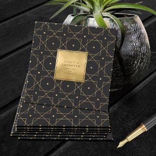 Carte De Visite Carré Motif géométrique chic carré or/noir ID799