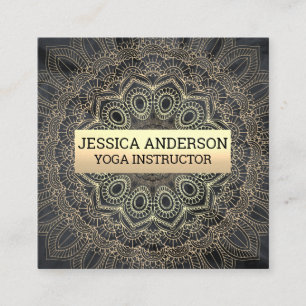 Carte De Visite Carré Motif Gold Mandala